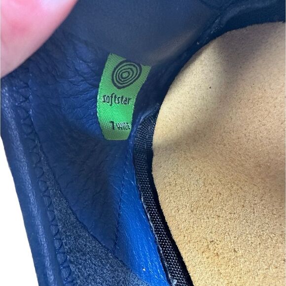 Softstar Ballerine Navy Leather Women’s Ballerina Flat Hand Made Shoe 7 Wide - Picture 3 of 4